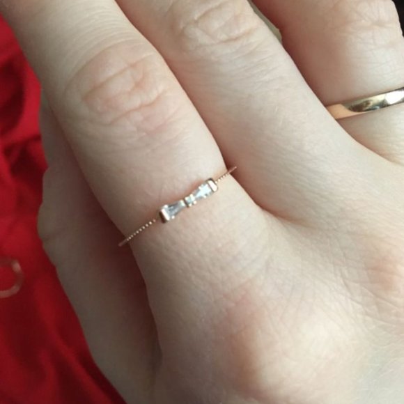 NEW Diamond Bowtie Rose Gold Ring - Picture 4 of 6